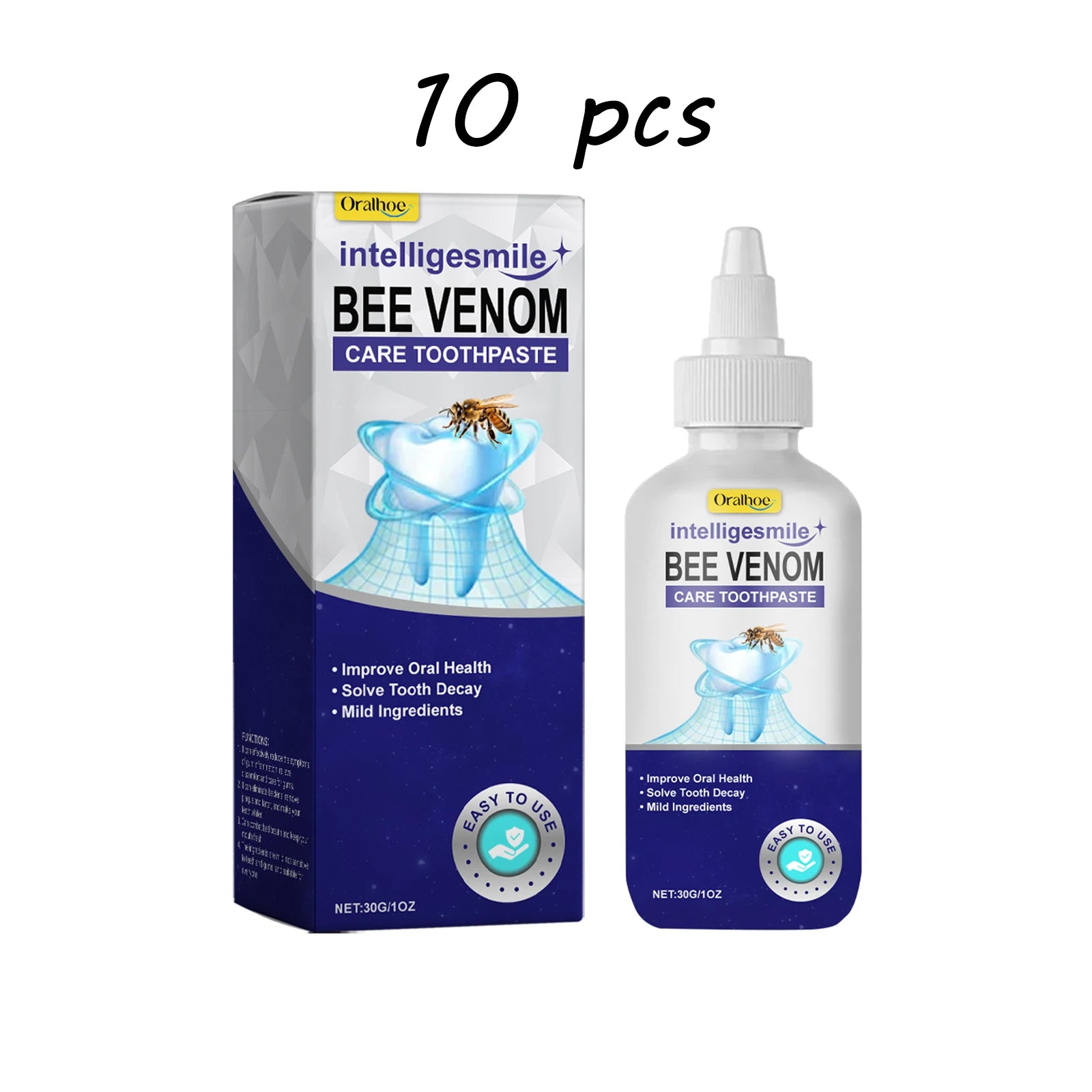 Oralhoe Bee Venom Oral Care Toothpaste Deep Cleaning Stubborn Teeth Stains Relief Discomfort Promote