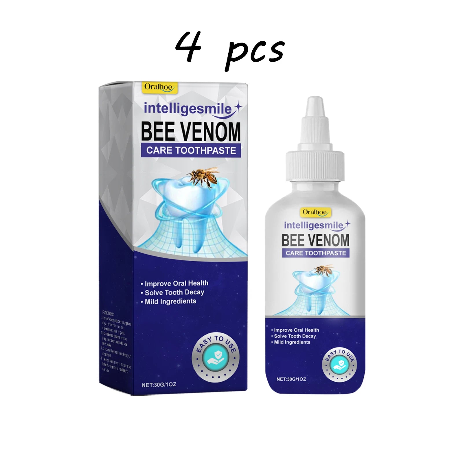 Oralhoe Bee Venom Oral Care Toothpaste Deep Cleaning Stubborn Teeth Stains Relief Discomfort Promote