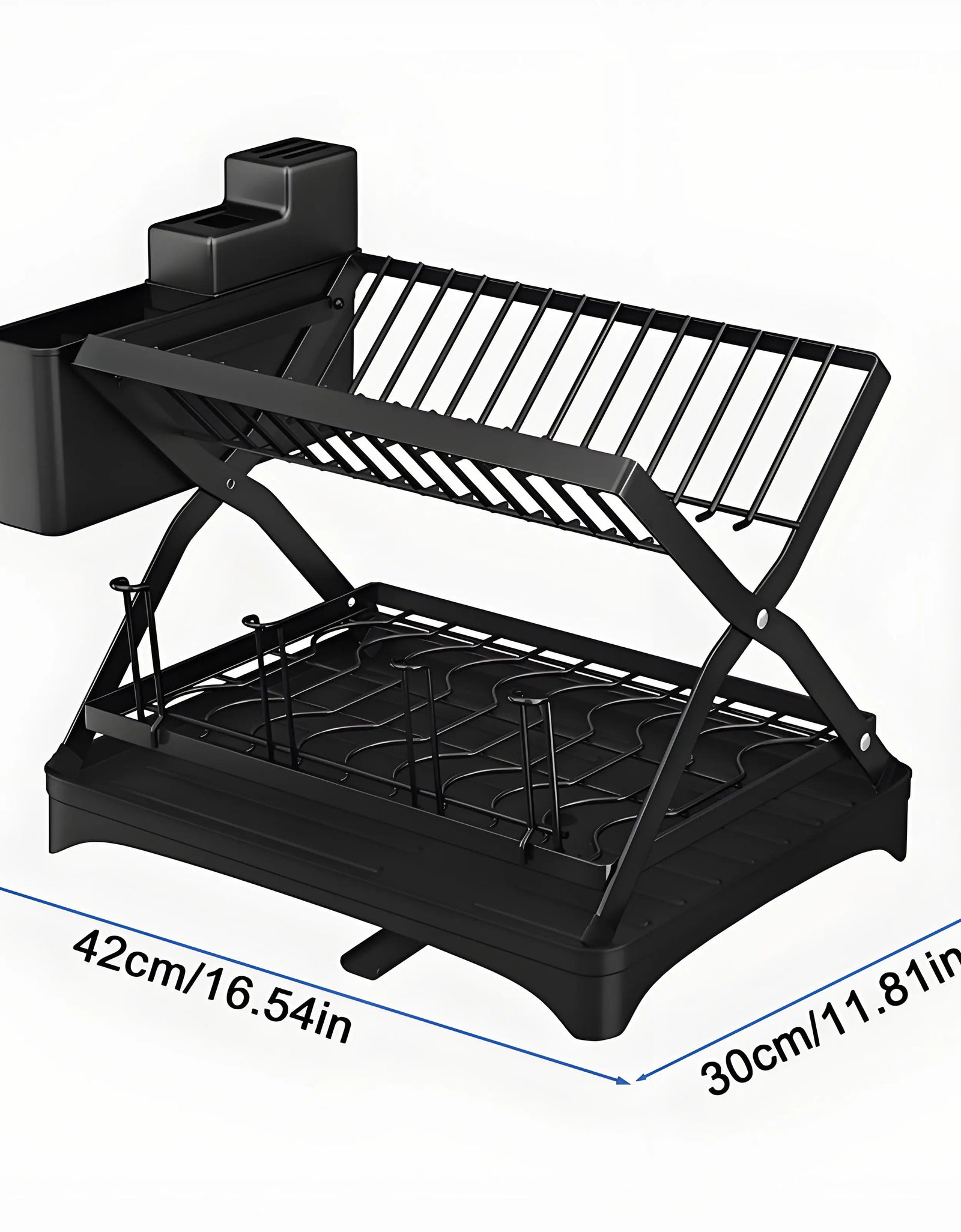 Kitchen Organizer Rack, Foldable Dish Drainer for Home, Multi-Functional Storage and Drying Rack