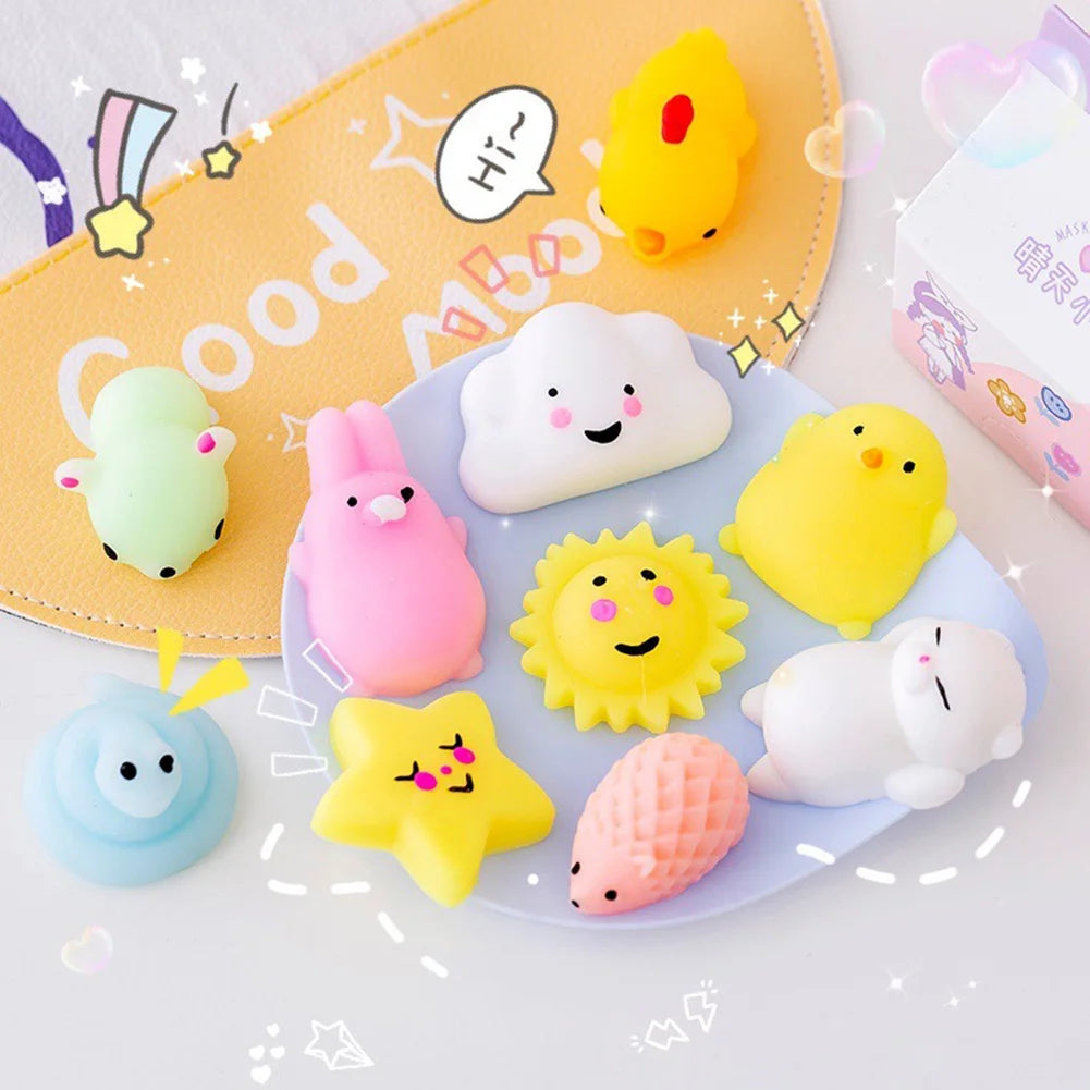 TPR Soft Glue Decompression Toys Cartoon Random Style Antistress Toy Portable Game Props Elastic Mini Soft