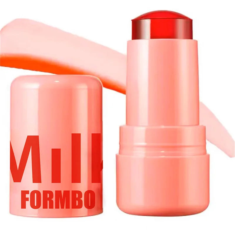 3-in-1 Milk Jelly Tint Facial Blusher Wand Moisturized Long Lasting Matte Rouge Cheek Contour Lipstick