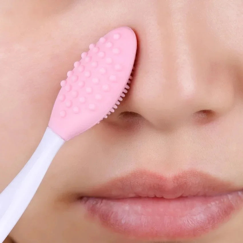 1PC/4PCS  Beauty Skin Care Wash Face Silicone Brush Exfoliating Nose Clean Blackhead Removal Brushes Tools