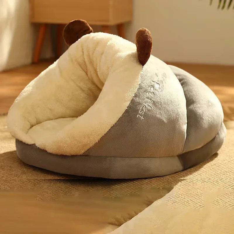Warm Small Dog Kennel Bed Breathable Dog House Cute Slippers Shaped Dog Bed Cat Sleep Bag Foldable