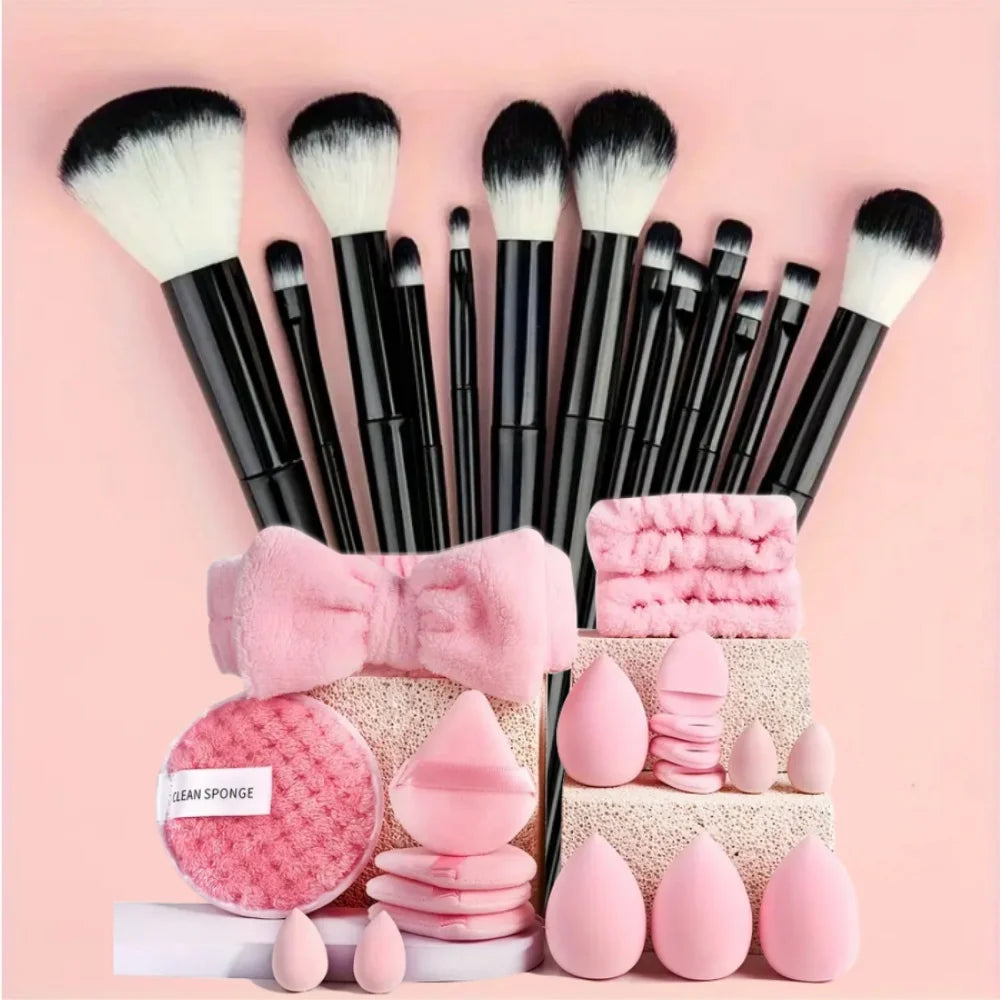13PCS Makeup Brushes Set Eyeshadow Foundation Highlighter Blush Concealer Female Soft Beauty Tool Puff Beauty S
