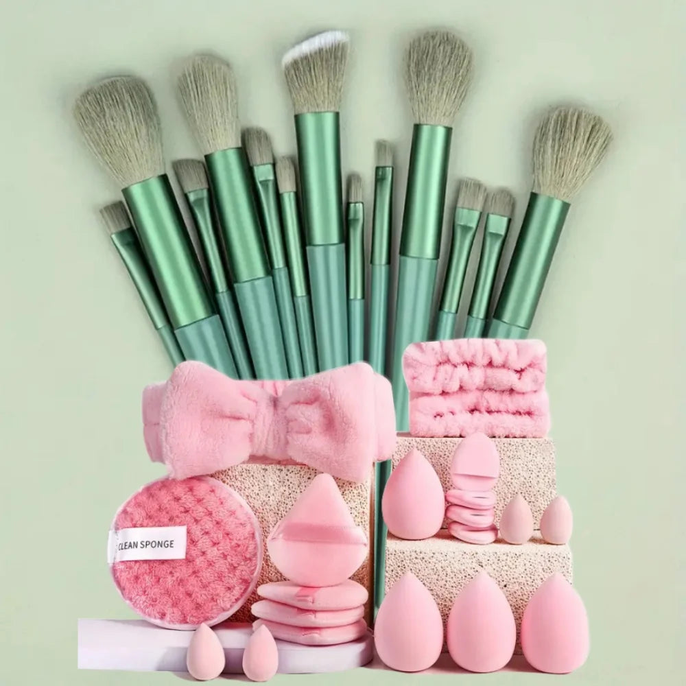 13PCS Makeup Brushes Set Eyeshadow Foundation Highlighter Blush Concealer Female Soft Beauty Tool Puff Beauty S