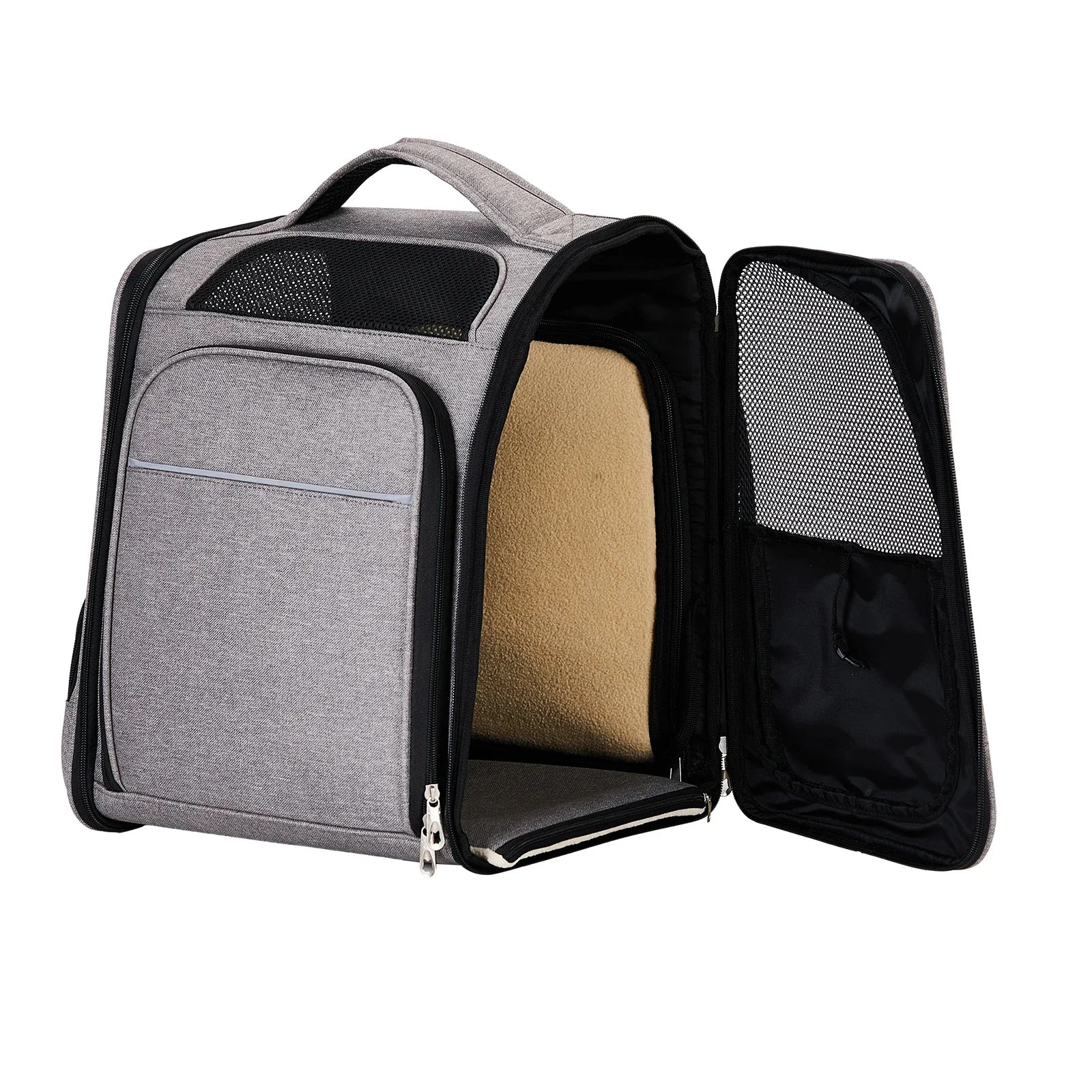 Breathable Pet Cat Carrier Backpack Foldable Pet Carrier Transport Travel Bag Expandable Large Capacity