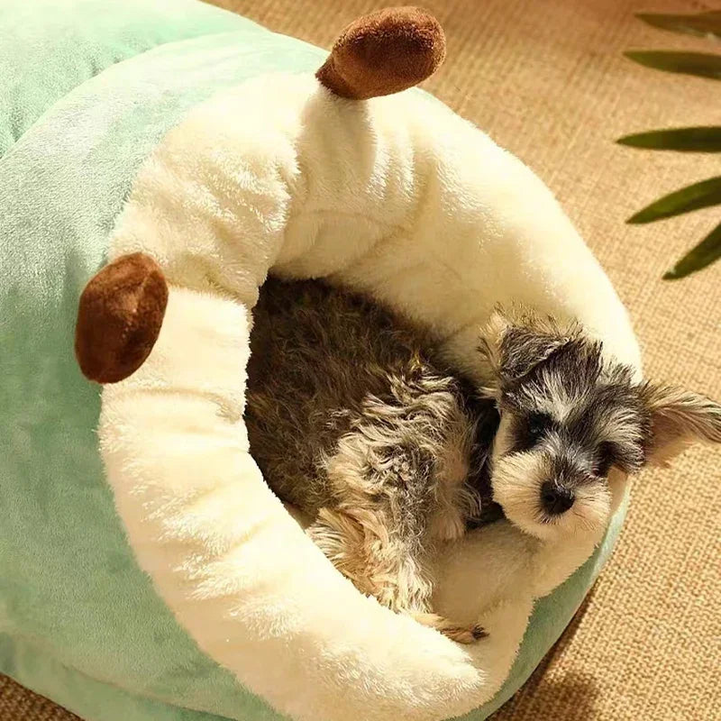Warm Small Dog Kennel Bed Breathable Dog House Cute Slippers Shaped Dog Bed Cat Sleep Bag Foldable