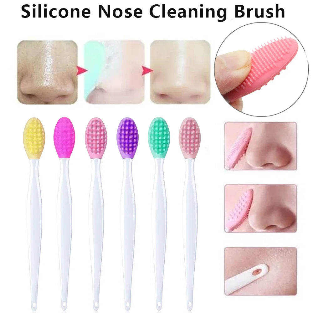1PC/4PCS  Beauty Skin Care Wash Face Silicone Brush Exfoliating Nose Clean Blackhead Removal Brushes Tools