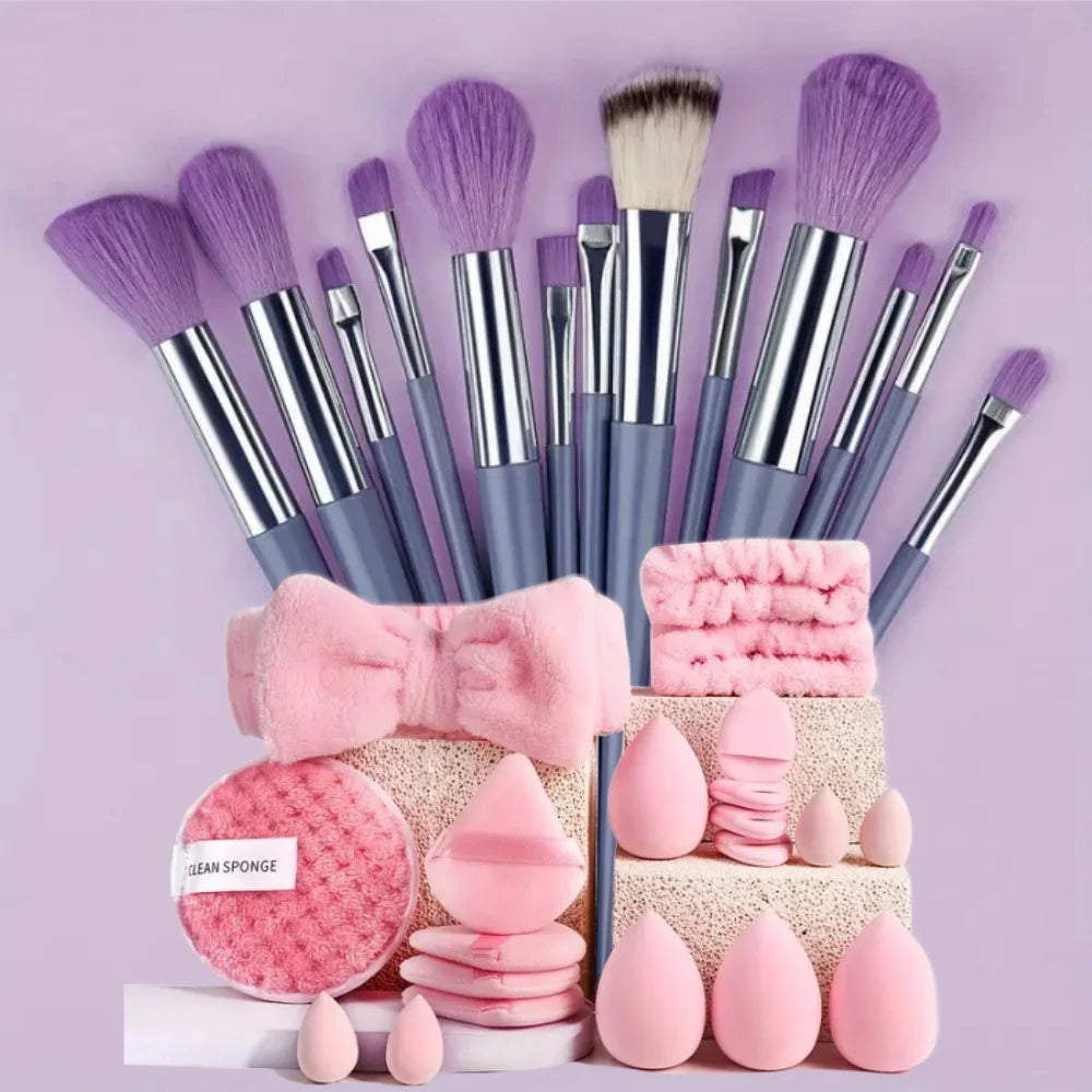 13PCS Makeup Brushes Set Eyeshadow Foundation Highlighter Blush Concealer Female Soft Beauty Tool Puff Beauty S
