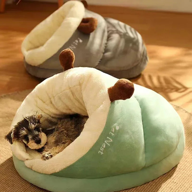 Warm Small Dog Kennel Bed Breathable Dog House Cute Slippers Shaped Dog Bed Cat Sleep Bag Foldable