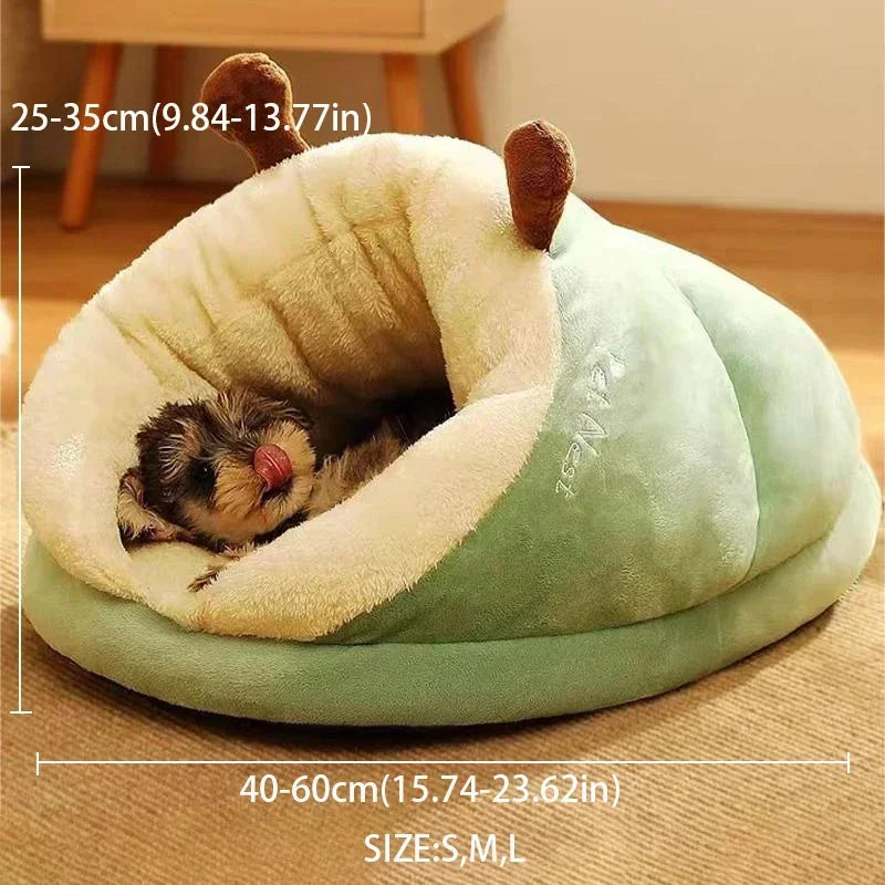 Warm Small Dog Kennel Bed Breathable Dog House Cute Slippers Shaped Dog Bed Cat Sleep Bag Foldable