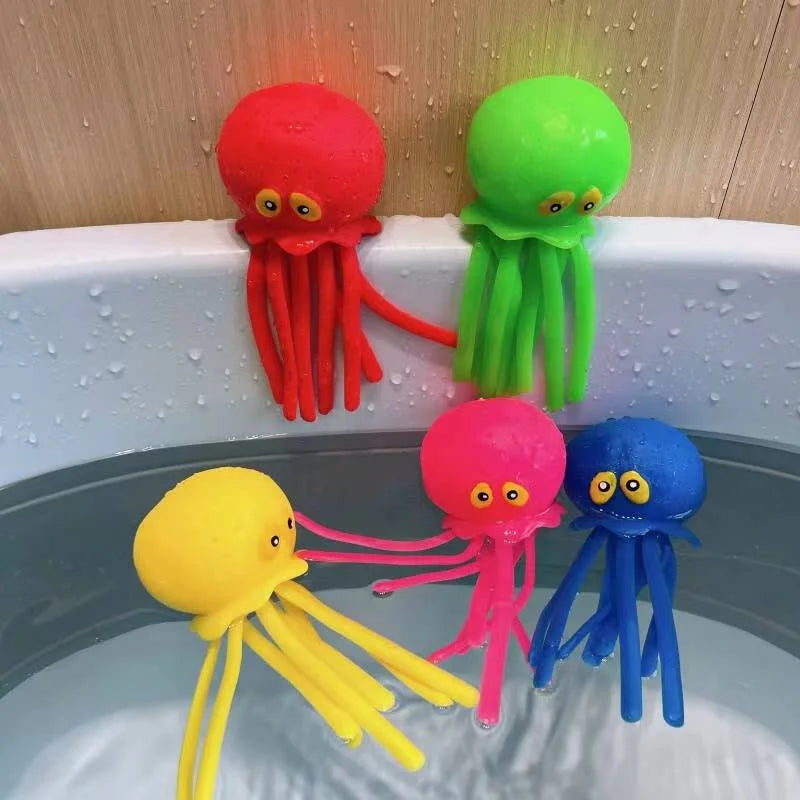 Squeeze Water Octopus Stress Relief Toy Children Bathing Playing With Water Shower Decoration Summer