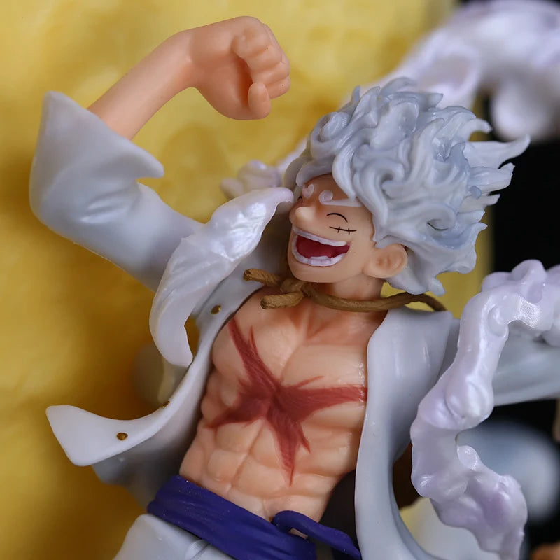 28cm One Piece Anime Figure Moon Fairy Nika Monkey D Luffy Gear 5 With Moon Light Action Figure Statue