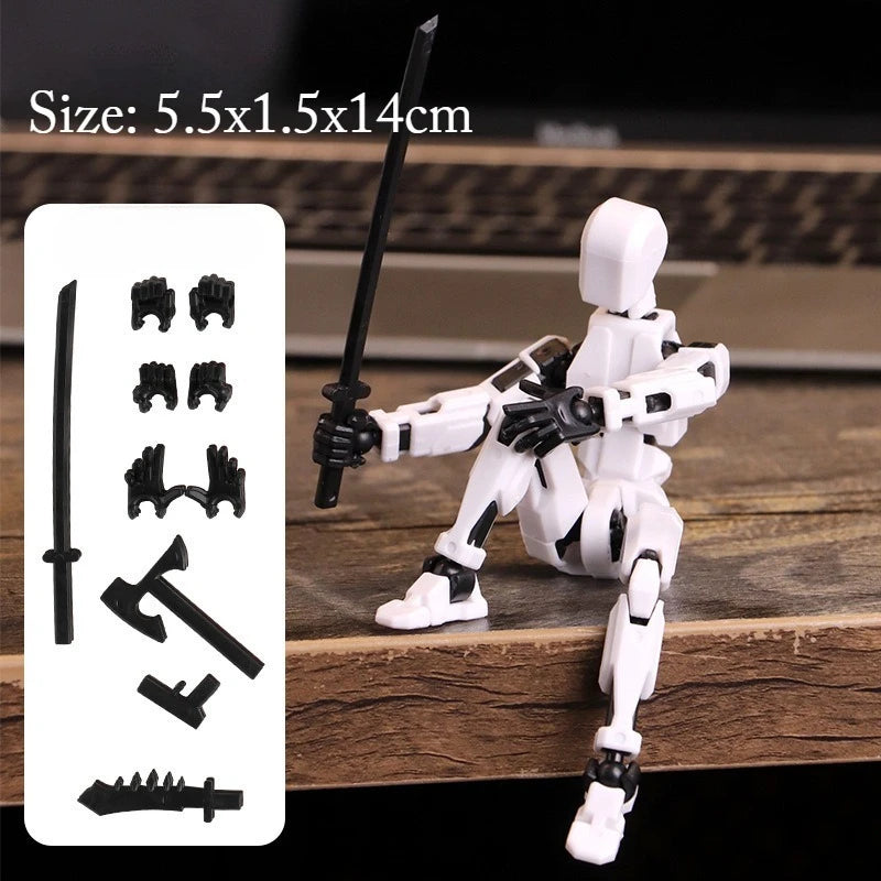 Multi-Jointed Movable Shapeshift Robot 3D Printed Mannequin Lucky 5 Character Action Figures Toys Parent