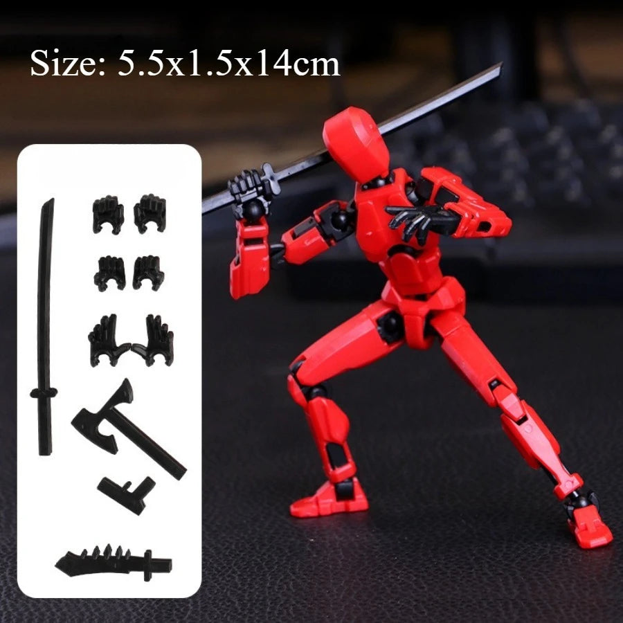 Multi-Jointed Movable Shapeshift Robot 3D Printed Mannequin Lucky 5 Character Action Figures Toys Parent