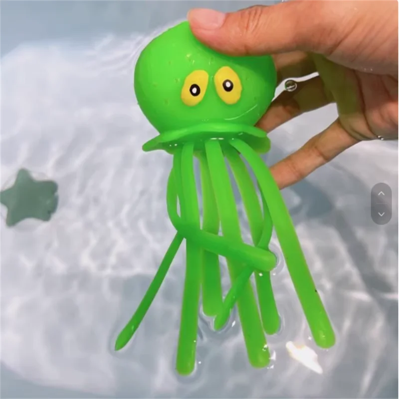 Squeeze Water Octopus Stress Relief Toy Children Bathing Playing With Water Shower Decoration Summer