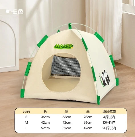 Pet Tent Bed Removable Cat Sofa Basket Canvas Semi-enclosed Cat House Dog Cave Hut Cat Sleeping Bed