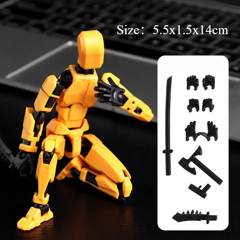 Multi-Jointed Movable Shapeshift Robot 3D Printed Mannequin Lucky 5 Character Action Figures Toys Parent