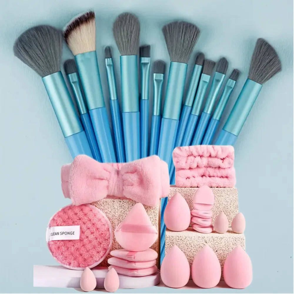 13PCS Makeup Brushes Set Eyeshadow Foundation Highlighter Blush Concealer Female Soft Beauty Tool Puff Beauty S