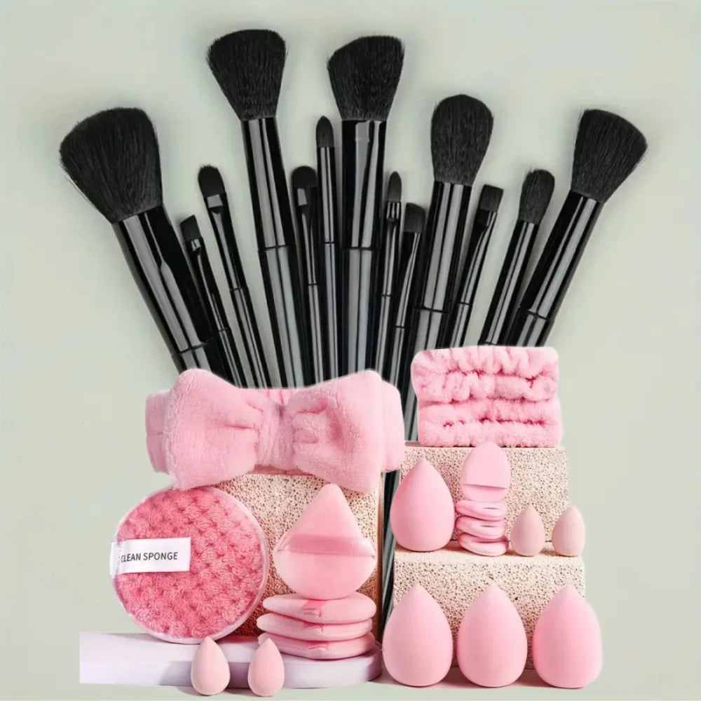13PCS Makeup Brushes Set Eyeshadow Foundation Highlighter Blush Concealer Female Soft Beauty Tool Puff Beauty S