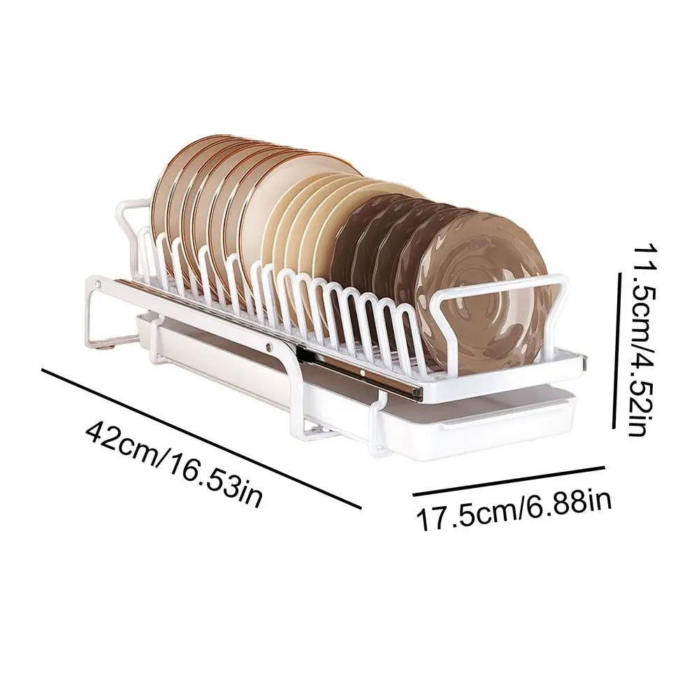 Kitchen Under Sink Bowl Dish Drainer Tableware Cabinets Organizer Sliding Dish Storage Drying Rack