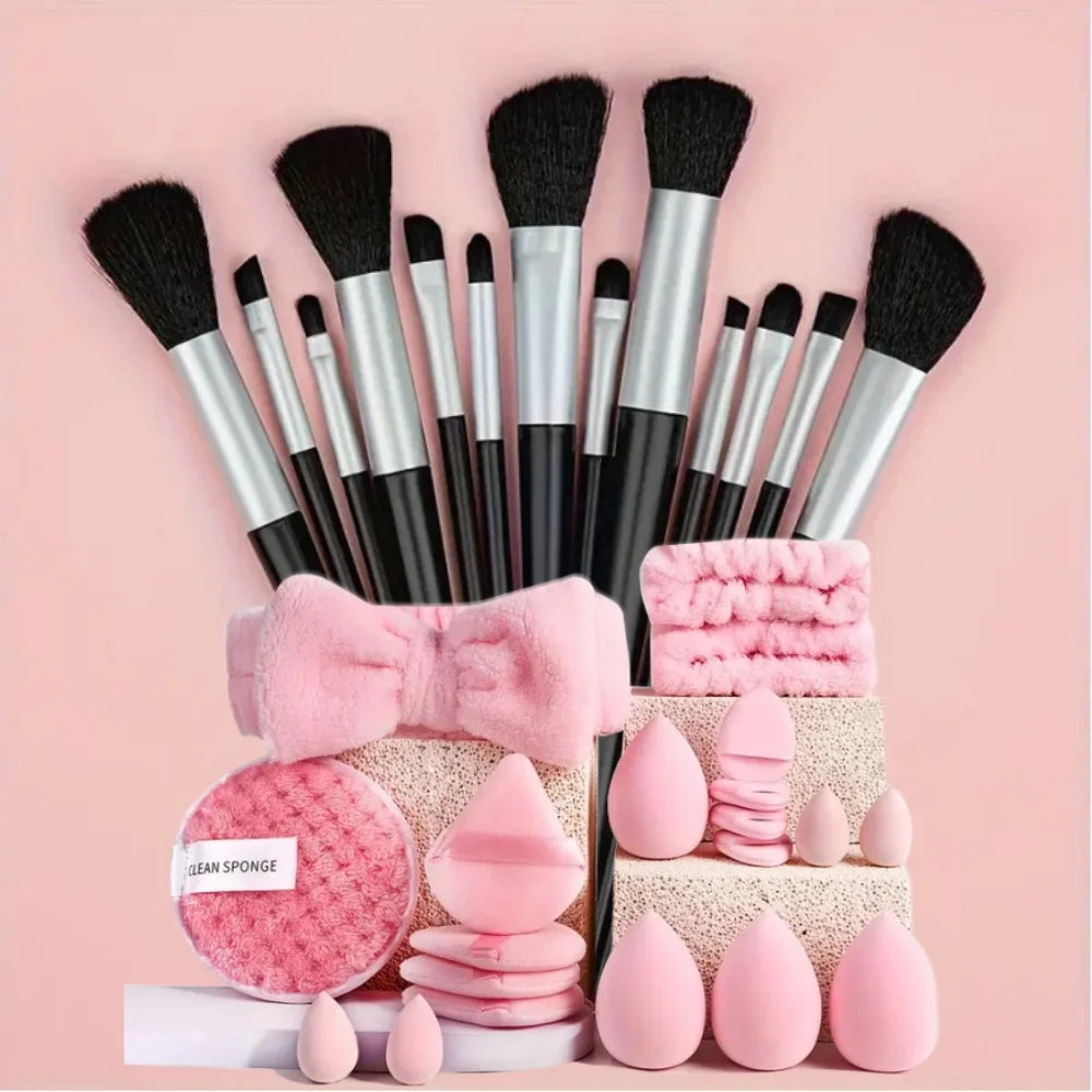 13PCS Makeup Brushes Set Eyeshadow Foundation Highlighter Blush Concealer Female Soft Beauty Tool Puff Beauty S