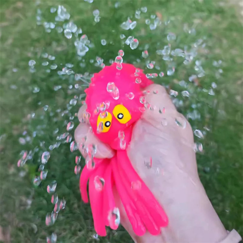 Squeeze Water Octopus Stress Relief Toy Children Bathing Playing With Water Shower Decoration Summer