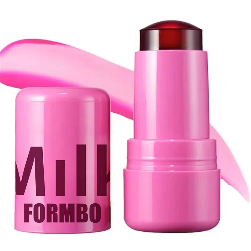 3-in-1 Milk Jelly Tint Facial Blusher Wand Moisturized Long Lasting Matte Rouge Cheek Contour Lipstick