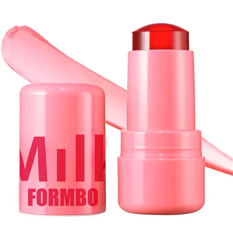 3-in-1 Milk Jelly Tint Facial Blusher Wand Moisturized Long Lasting Matte Rouge Cheek Contour Lipstick
