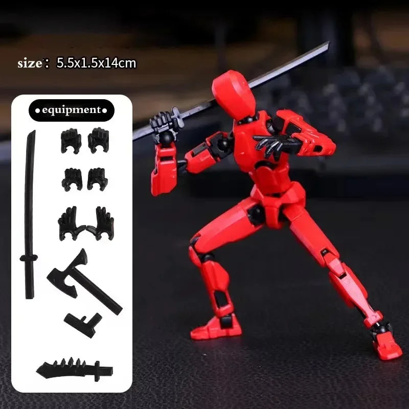 Multi-Jointed Movable Shapeshift Robot 3D Printed Mannequin Lucky 5 Character Action Figures Toys Parent