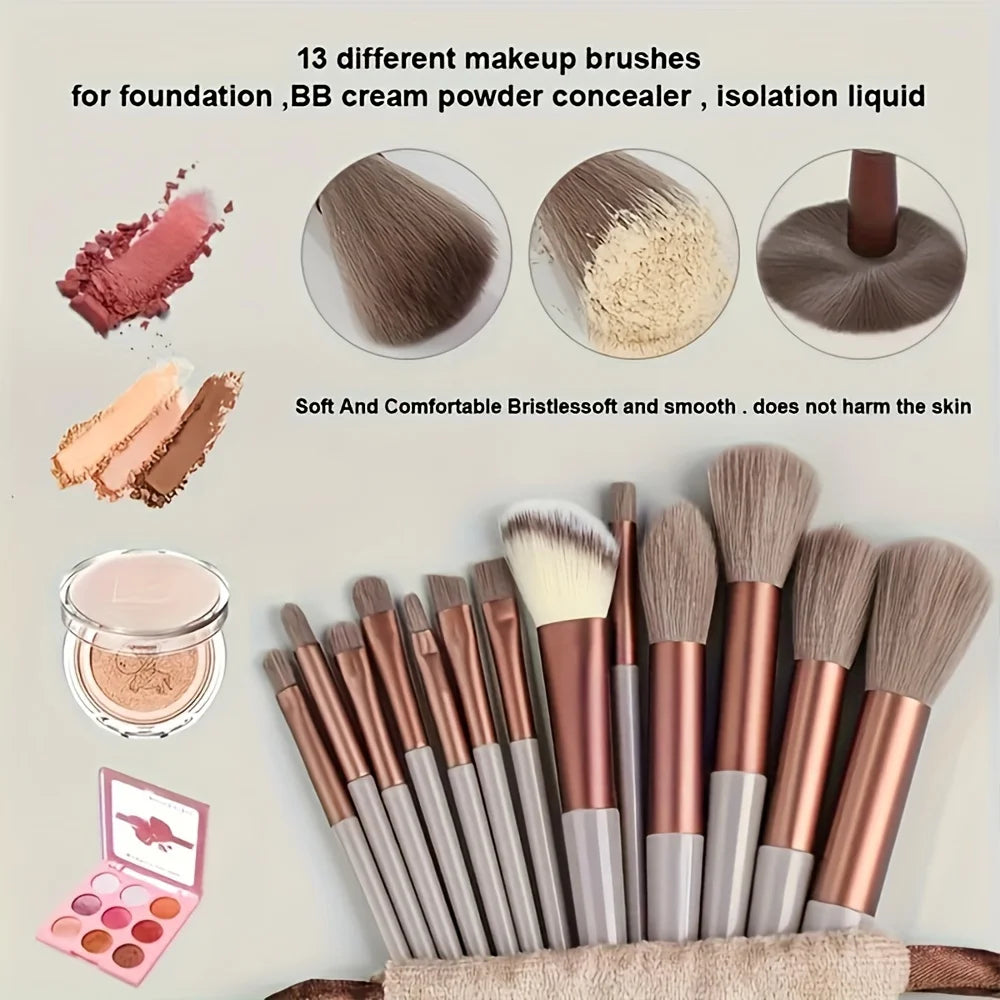 13pcs Makeup Brush Brushes Set Cosmetic Makeup Sponge Makeup Brush Beauty Tool Eyeshadow Blush Professional