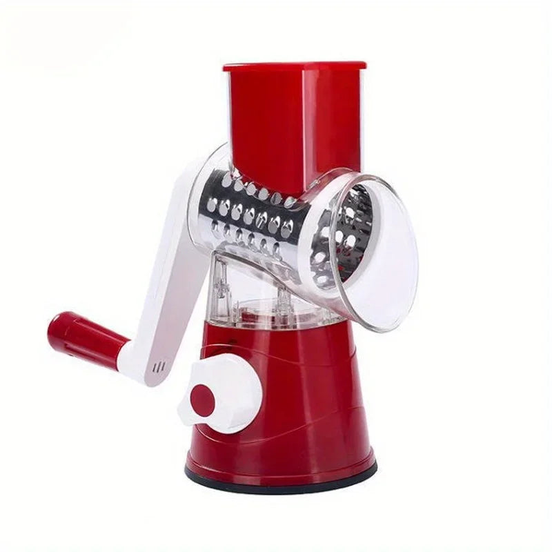 Vegetable Cutter & Slicer Manual Kitchen Cheese Chopper Machine With 3 Sharp Drums Multifunctional