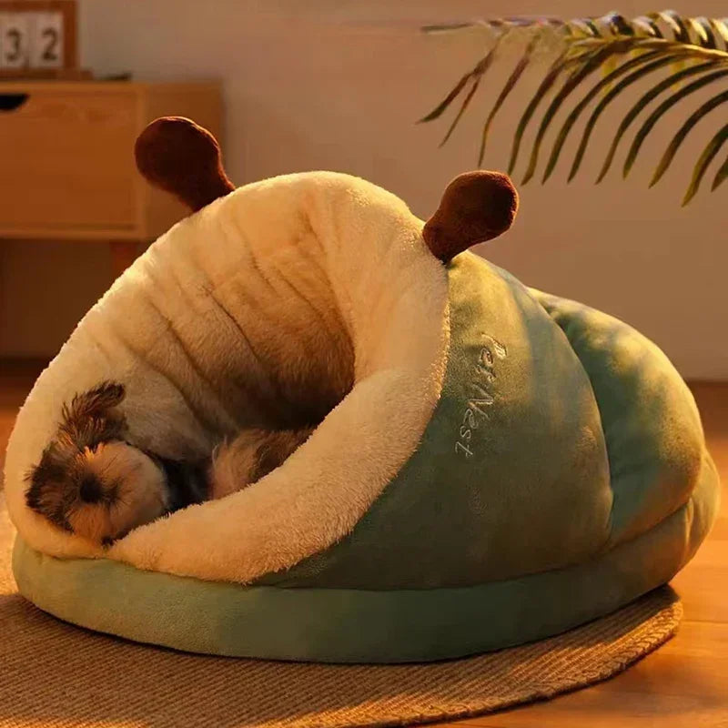 Warm Small Dog Kennel Bed Breathable Dog House Cute Slippers Shaped Dog Bed Cat Sleep Bag Foldable