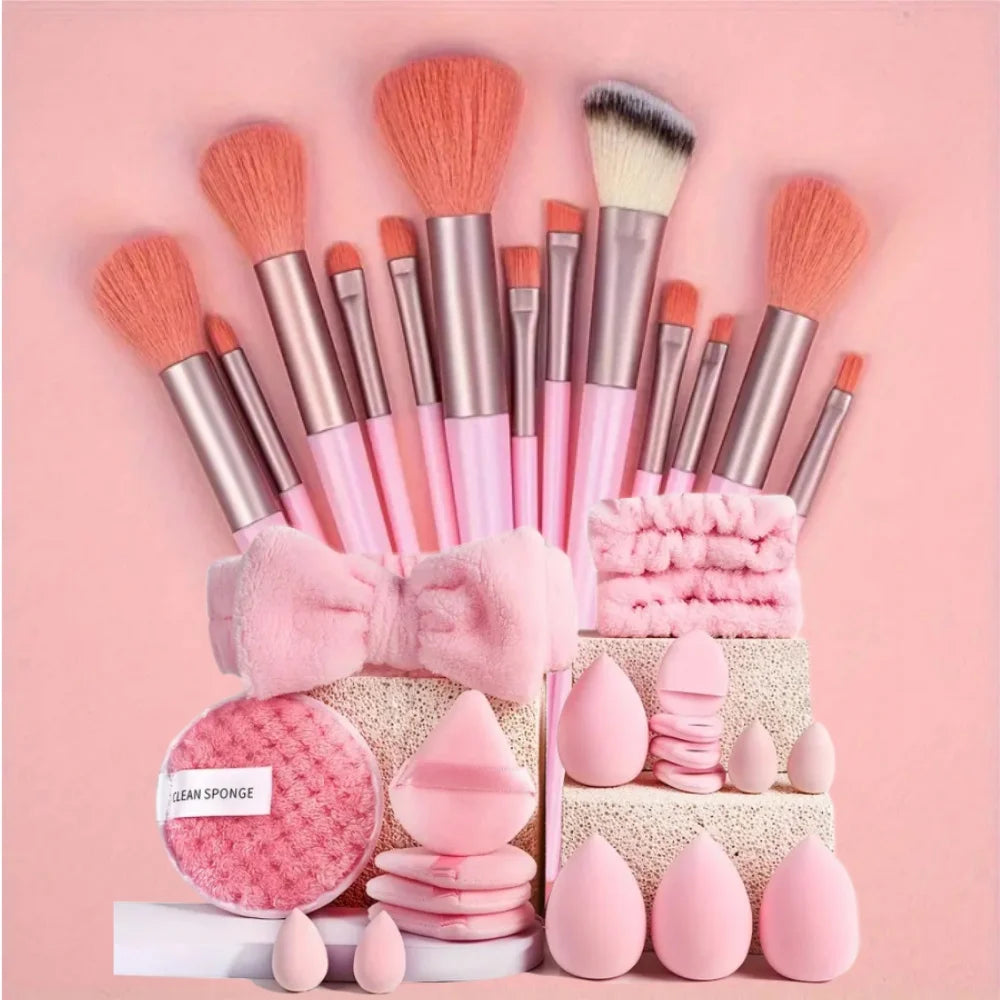 13PCS Makeup Brushes Set Eyeshadow Foundation Highlighter Blush Concealer Female Soft Beauty Tool Puff Beauty S