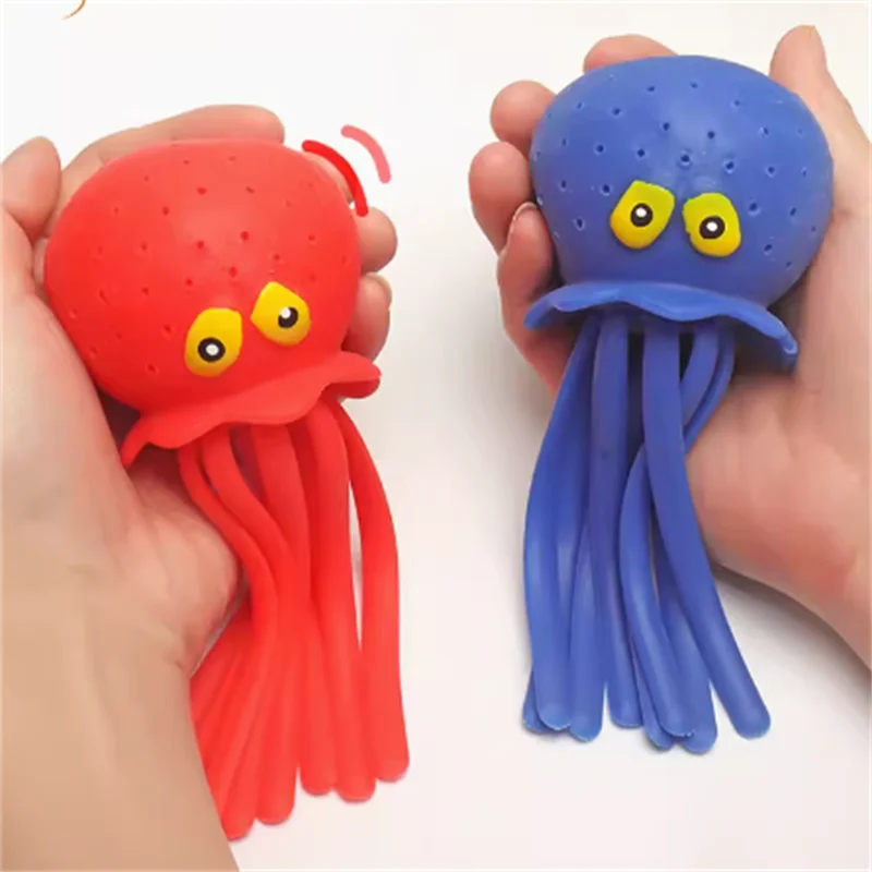 Squeeze Water Octopus Stress Relief Toy Children Bathing Playing With Water Shower Decoration Summer